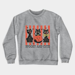 Retro Halloween Spooky & Cute Black Cats Crewneck Sweatshirt